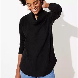 LOFT Oversized Slouchy Waffle knit Cowl Neck Sweater